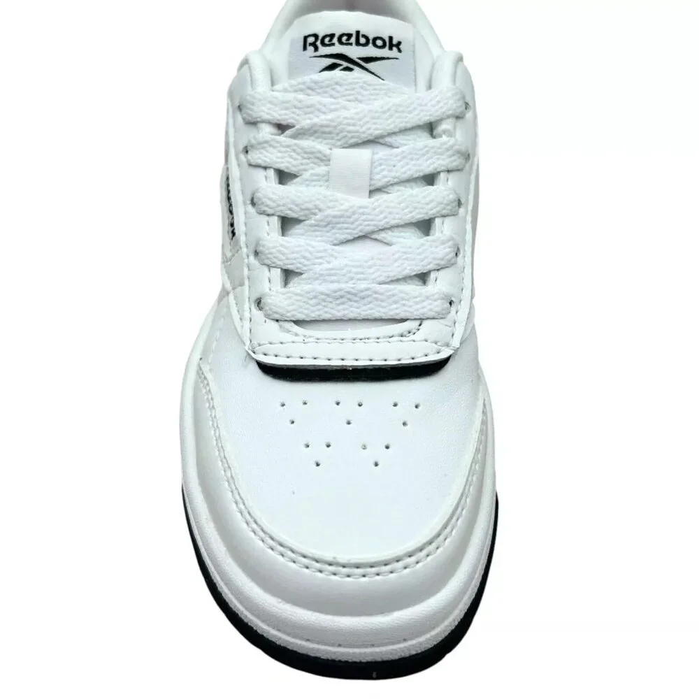 Reebok Tech Geo Little Girls Athletic Sneakers Size 12 White/Black Lace up Shoes
